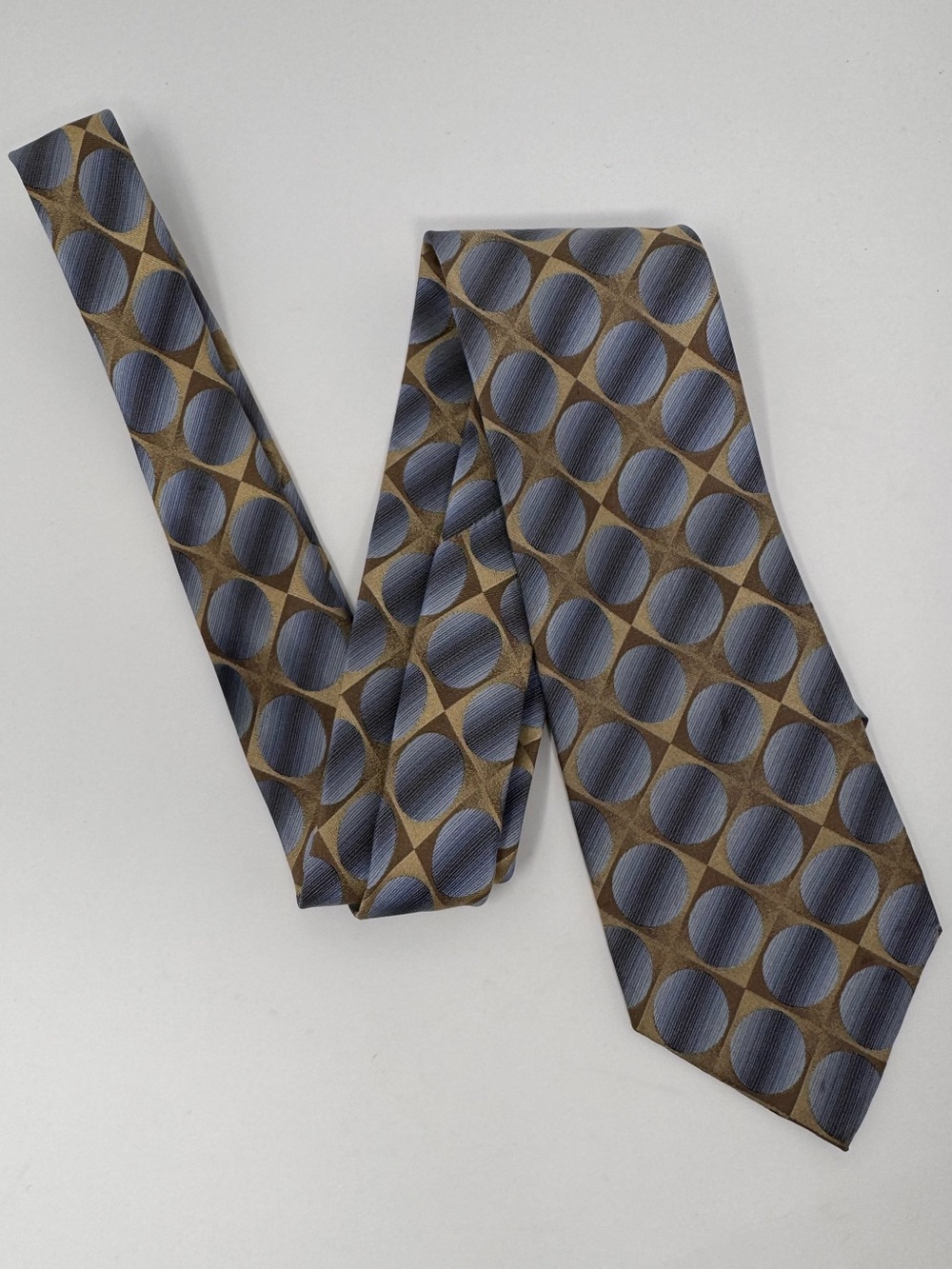John Ashford Tie, silk,β stain resistant, circles, geometric, modern office work